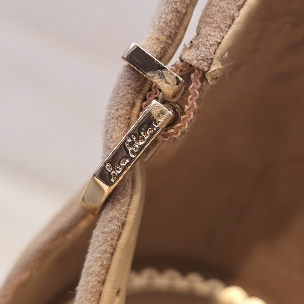{10} Sam Edelman Yancy Block Heel Ankle Strap Sandal in Golden Caramel Suede - Picture 9 of 14